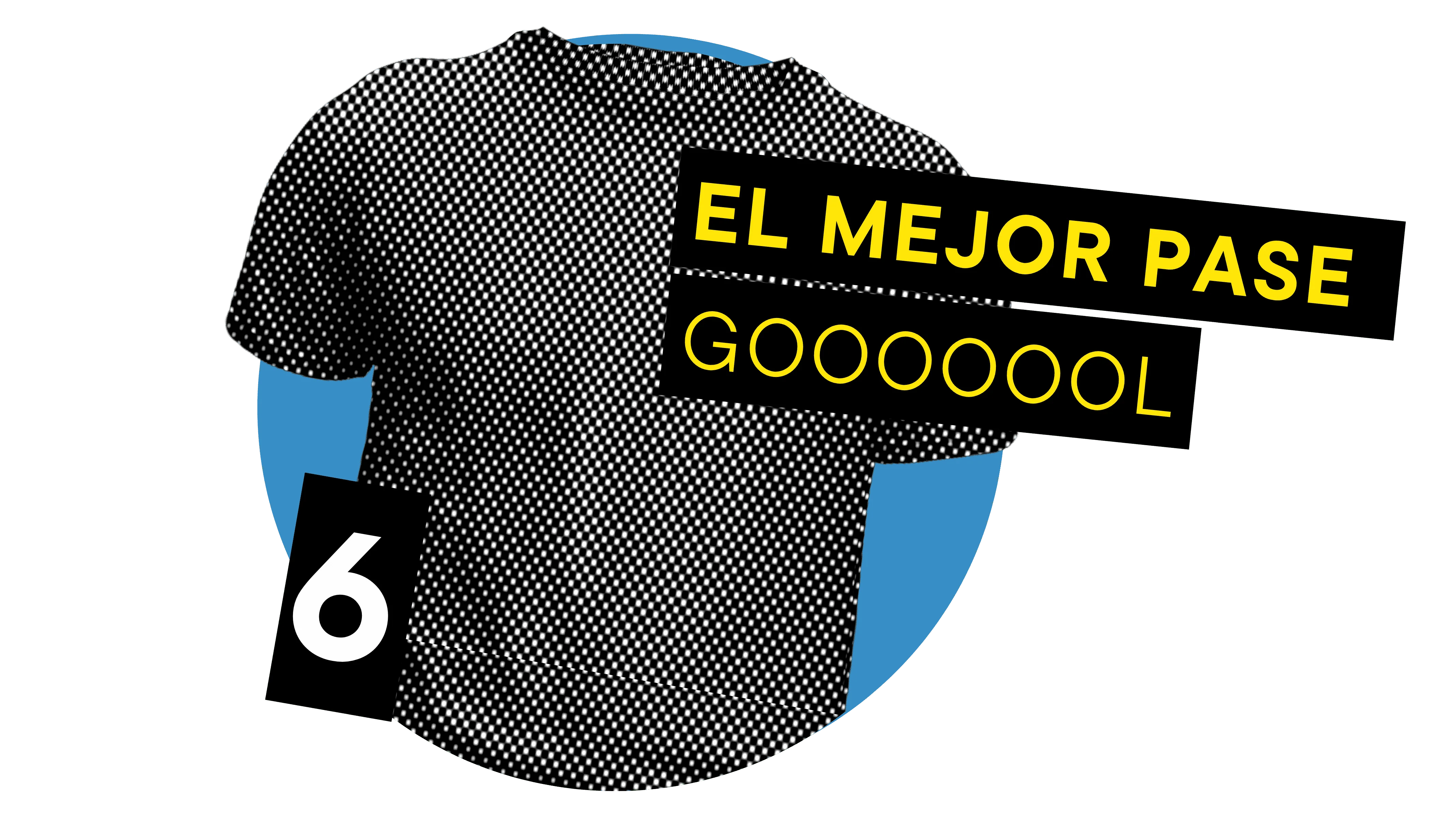 Camiseta número seis con mensaje de mejor pase